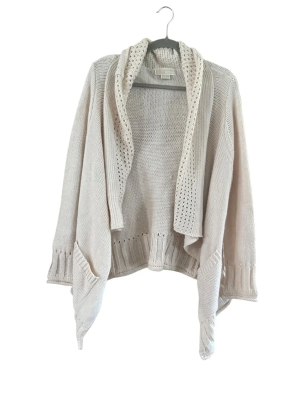 Women's Michael Kors Beige Knit Open Cardigan Sweater S